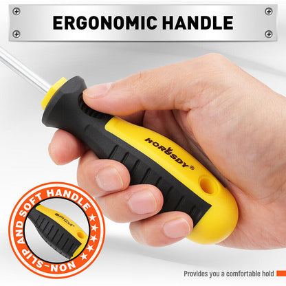 11-Pieces Magnetic Screwdriver Set with Case Magnetizer Demagnetizer Flat Head V465-87049