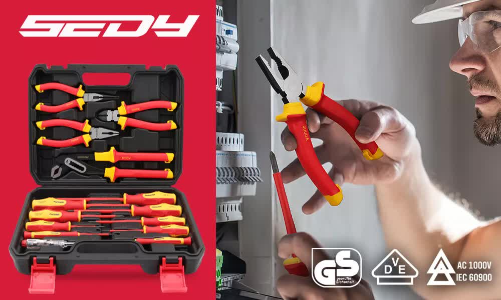 Magnetic Insulated Screwdriver Pliers Set 1000V Electrical Tool Hose Pinch Box V465-87060