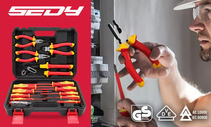 Magnetic Insulated Screwdriver Pliers Set 1000V Electrical Tool Hose Pinch Box V465-87060