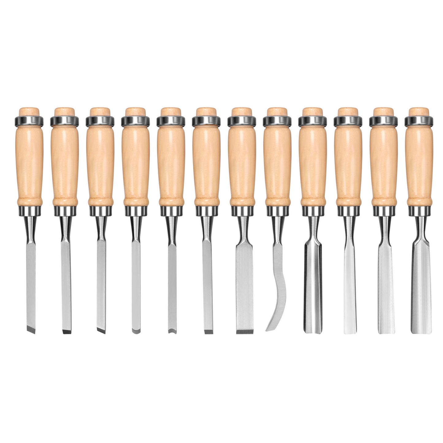 12Pc Wood Carving Chisel Set Knife High Carbon Steel Woodworking Rolling Pouch V465-87412-AU-2