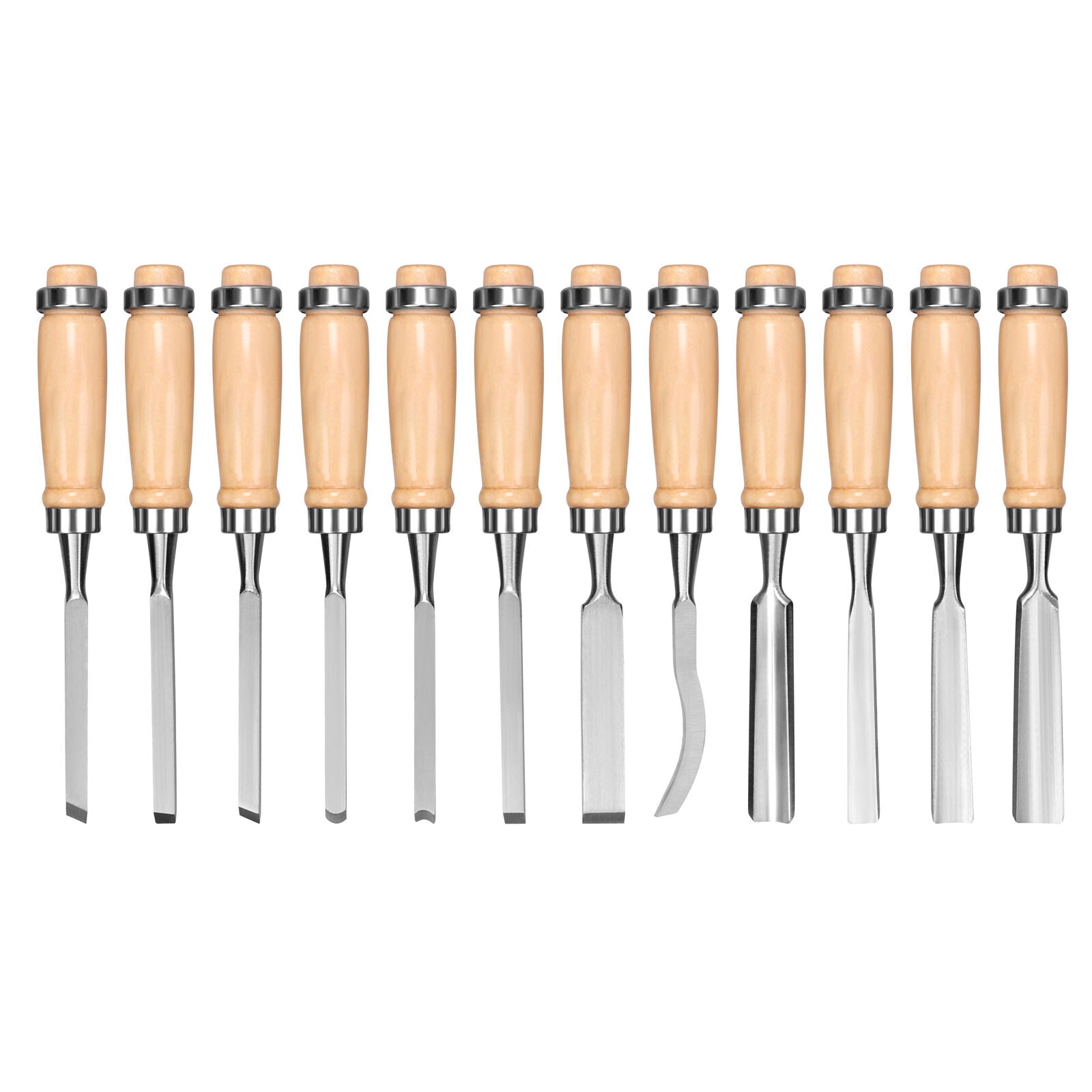 12Pc Wood Carving Chisel Set Knife High Carbon Steel Woodworking Rolling Pouch V465-87412-AU-2