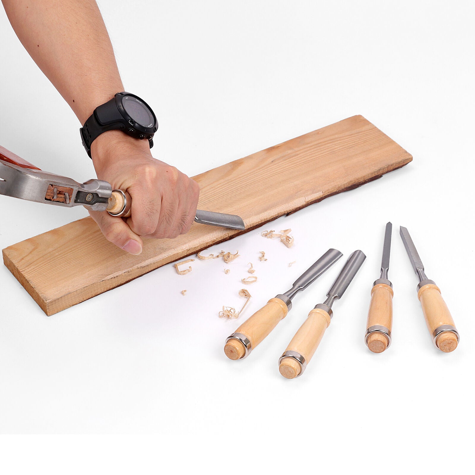 12Pc Wood Carving Chisel Set Knife High Carbon Steel Woodworking Rolling Pouch V465-87412-AU-2