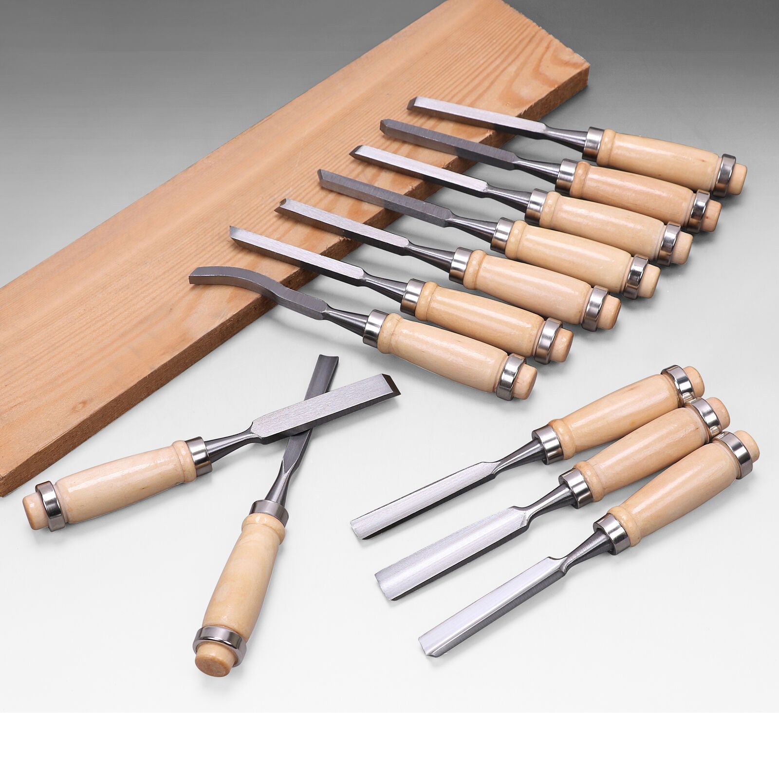 12Pc Wood Carving Chisel Set Knife High Carbon Steel Woodworking Rolling Pouch V465-87412-AU-2