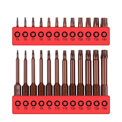 24Pc Torx Bit Set Star Head Screwdriver Bit Long Security Temper Proof T5-T40 V465-88008