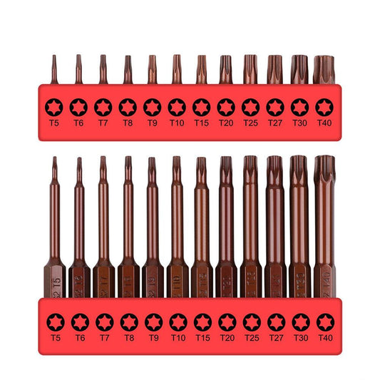 24Pc Torx Bit Set Star Head Screwdriver Bit Long Security Temper Proof T5-T40 V465-88008