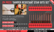 24Pc Torx Bit Set Star Head Screwdriver Bit Long Security Temper Proof T5-T40 V465-88008