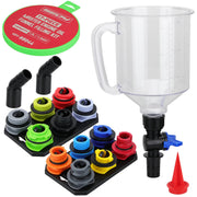 17-Piece Engine Oil Funnel Set 12 Adapters Elbow Fitting Magnetic Storage Tray V465-88044