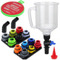 17-Piece Engine Oil Funnel Set 12 Adapters Elbow Fitting Magnetic Storage Tray V465-88044