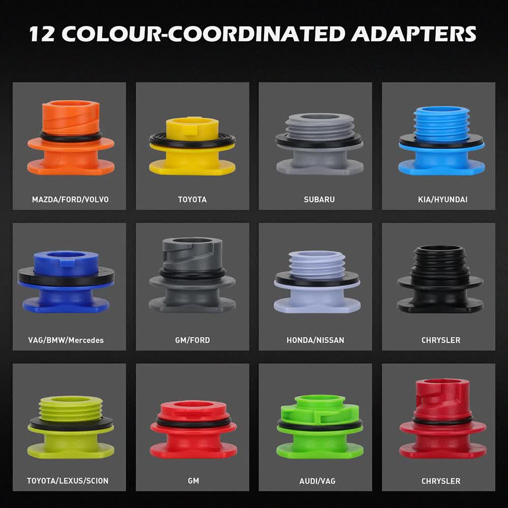 17-Piece Engine Oil Funnel Set 12 Adapters Elbow Fitting Magnetic Storage Tray V465-88044