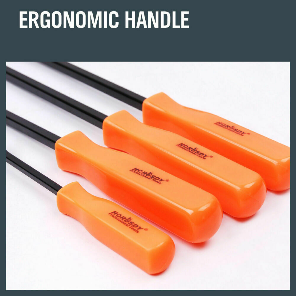 Horusdy 4Pc Steel Pry Bar Set Heavy Duty Mechanic Crowbar Car 4" 7" 12" 17-1/2" V465-93114