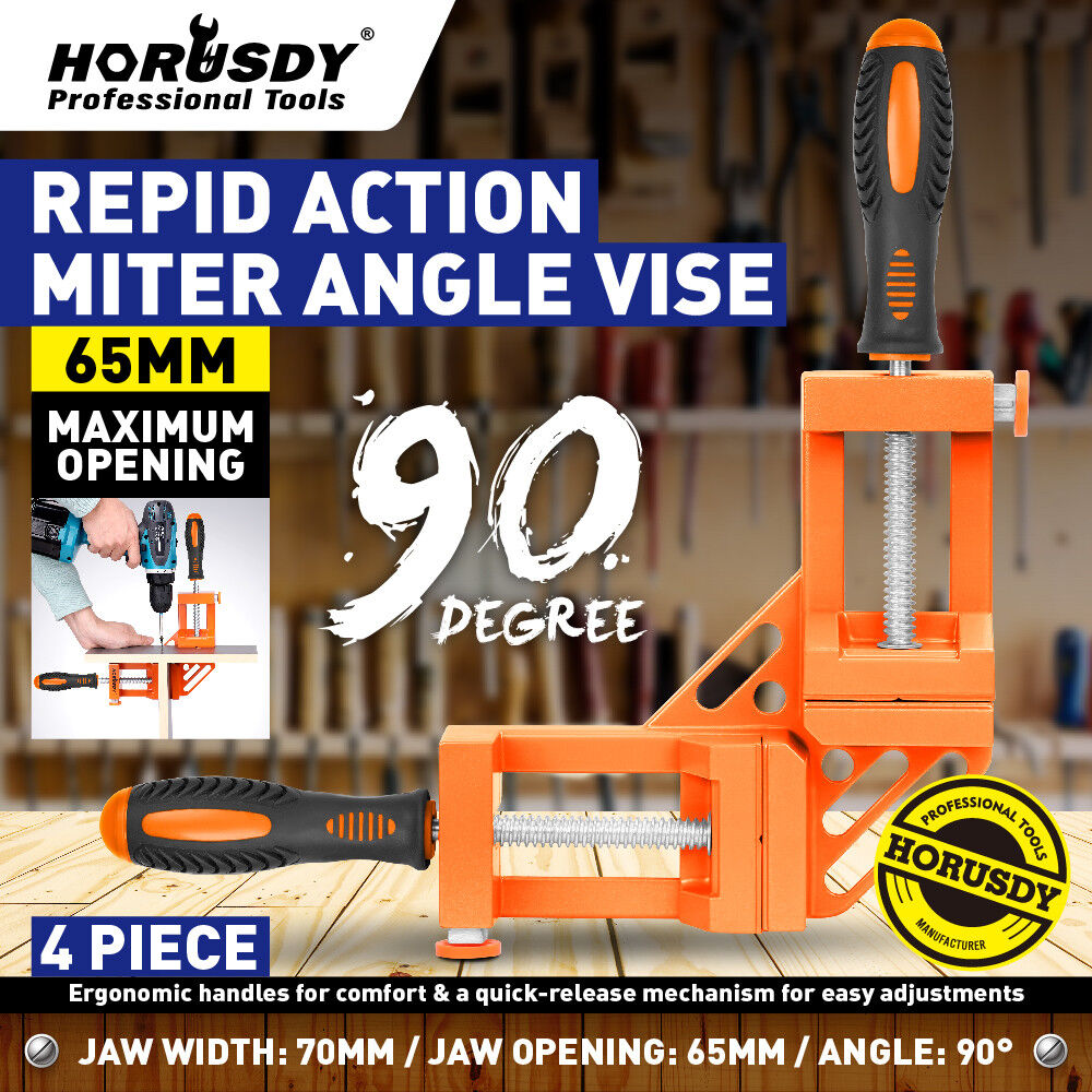 90 degrees Degree Corner Clamp Welding Vice Woodworking Alloy Body With Quick Release V465-93747-AU-5-22PC