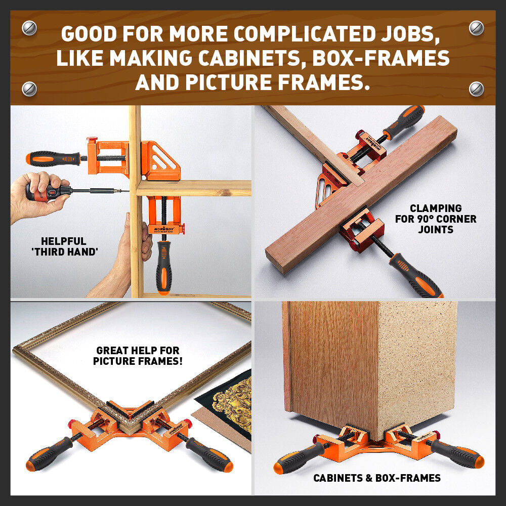 90 degrees Degree Corner Clamp Welding Vice Woodworking Alloy Body With Quick Release V465-93747-AU-5-22PC