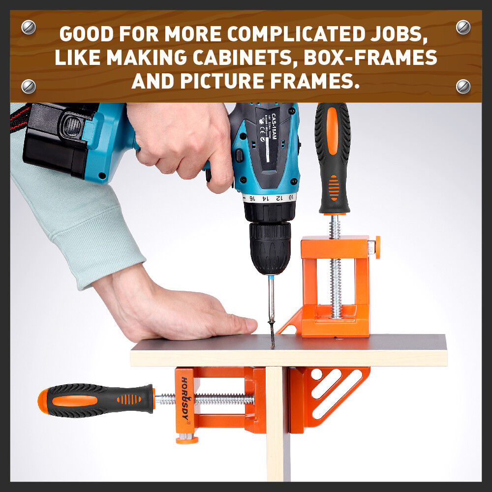 90 degrees Degree Corner Clamp Welding Vice Woodworking Alloy Body With Quick Release V465-93747-AU-5-22PC