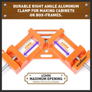 90 degrees Degree Corner Clamp Welding Vice Woodworking Alloy Body With Quick Release V465-93747-AU-5-22PC