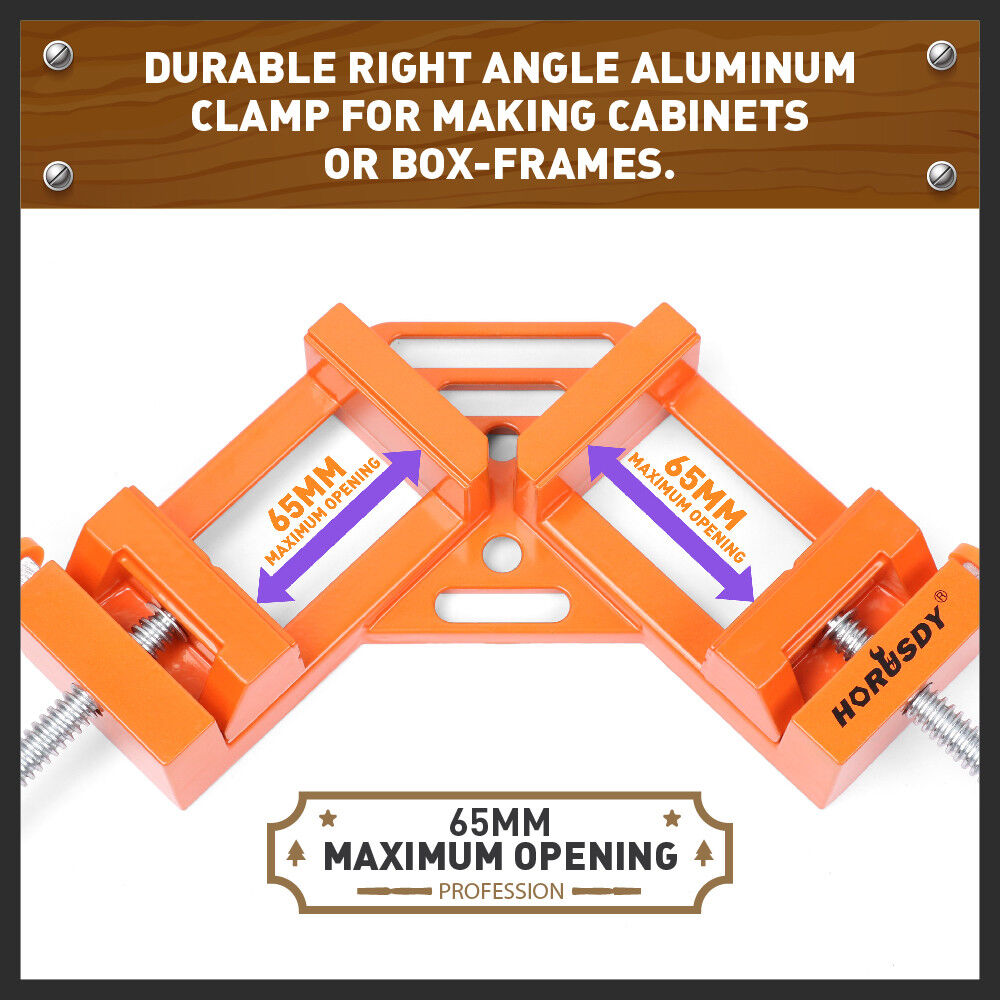 90 degrees Degree Corner Clamp Welding Vice Woodworking Alloy Body With Quick Release V465-93747-AU-5-22PC