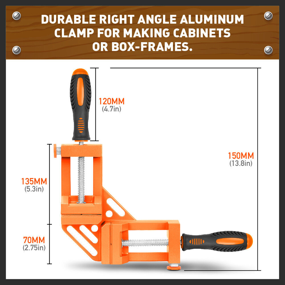 90 degrees Degree Corner Clamp Welding Vice Woodworking Alloy Body With Quick Release V465-93747-AU-5-22PC