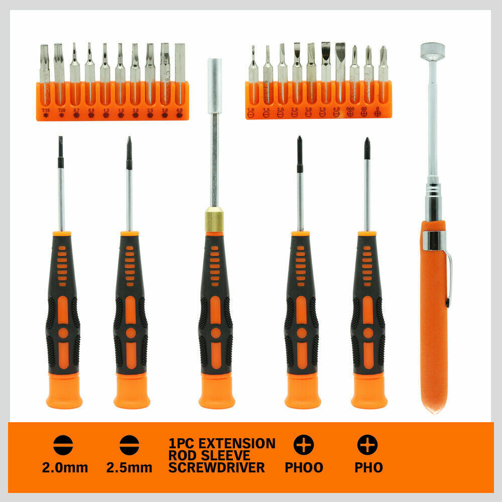 26Pc Precision Screwdriver Set Magnetic Pickup Hex Torx Philip Flat Bits Drive V465-94151