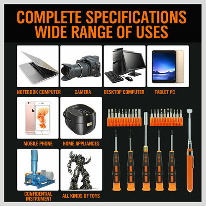 26Pc Precision Screwdriver Set Magnetic Pickup Hex Torx Philip Flat Bits Drive V465-94151
