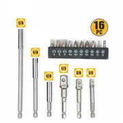 16Pc Socket Bit Adaptor Set Power Drill Nut Driver Extension Screwdriver Bits V465-94175