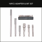 16Pc Socket Bit Adaptor Set Power Drill Nut Driver Extension Screwdriver Bits V465-94175