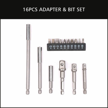 16Pc Socket Bit Adaptor Set Power Drill Nut Driver Extension Screwdriver Bits V465-94175