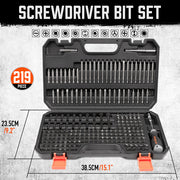219-Piece Combination Security Bit Set Screw Driver Bit Tamper Proof Torx Box V465-94272