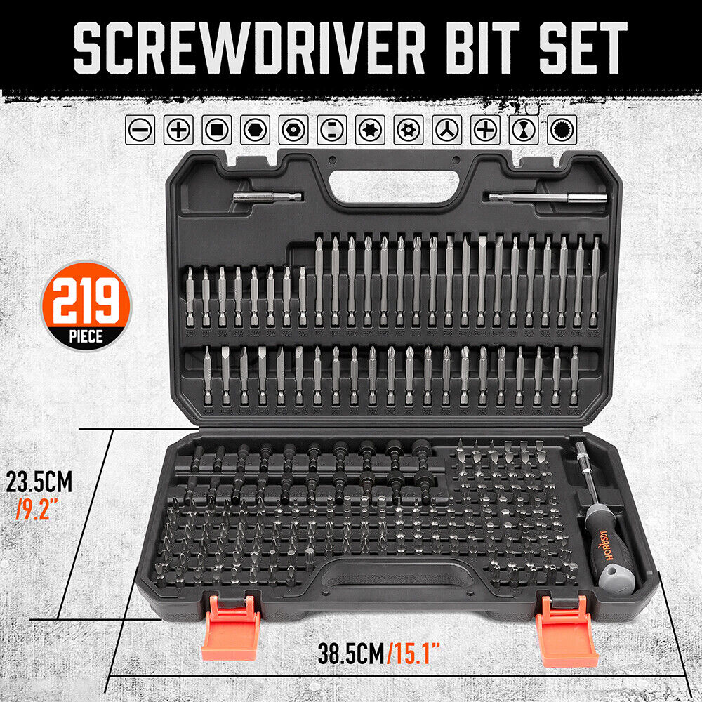 219-Piece Combination Security Bit Set Screw Driver Bit Tamper Proof Torx Box V465-94272