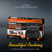 219-Piece Combination Security Bit Set Screw Driver Bit Tamper Proof Torx Box V465-94272