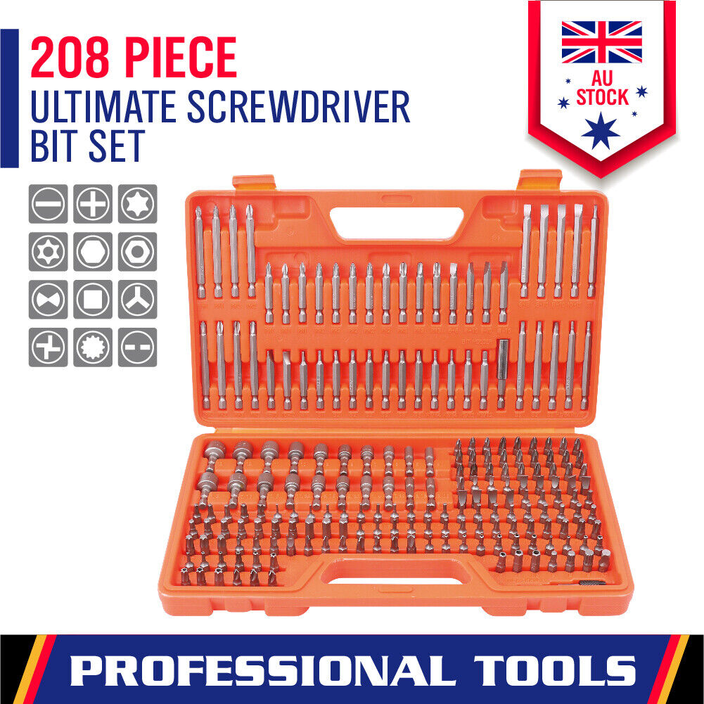 208-Piece Security Bit Set Screwdriver Key Hex Holder Tamper Proof Torx Adaptor V465-94272-O