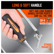 10Pcs Magnetic Screwdriver Set Phillips Slotted Magnetizer Non-Slip Handle Tool V465-94299-SDY