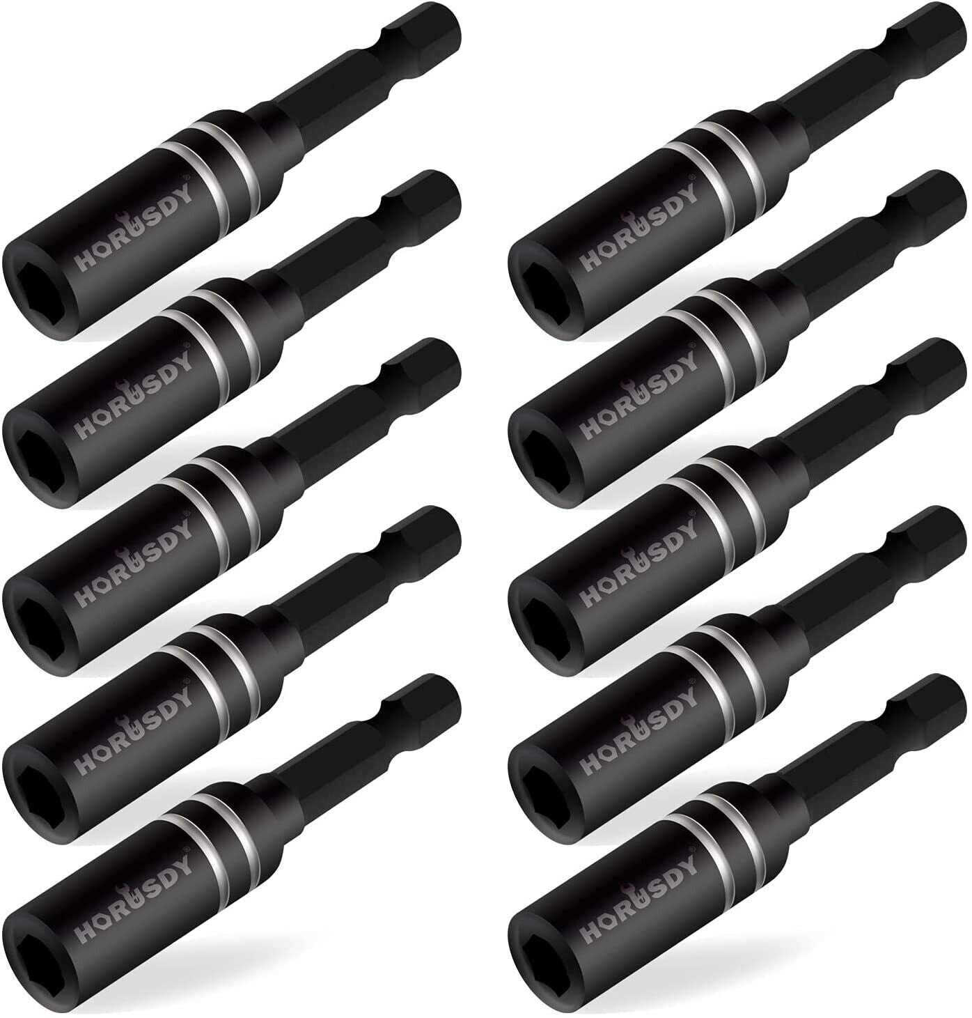 10Pc Magnetic Extension Socket Drill Bit Holder 1/4" Hex Screwdriver Nut Driver V465-94307-AU-5