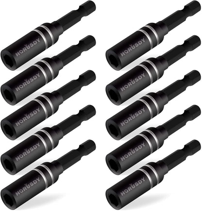 10Pc Magnetic Extension Socket Drill Bit Holder 1/4" Hex Screwdriver Nut Driver V465-94307-AU-5
