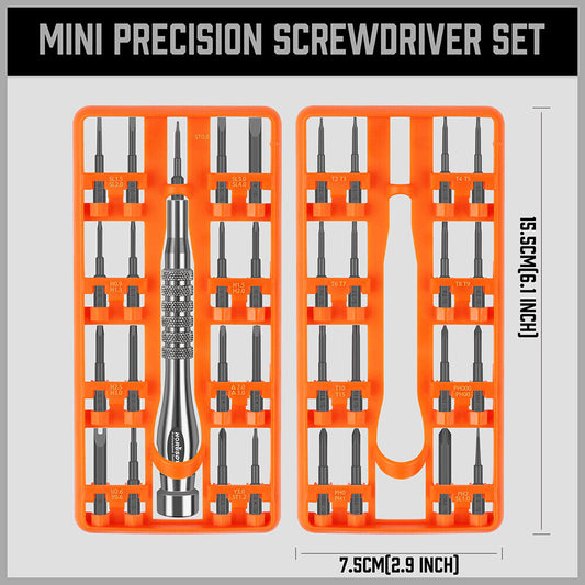 33 PC PRECISION SCREWDRIVER SET BITS PHILIP FLAT SLOTTED TORX HEX ELECTRONIC FIX V465-94359