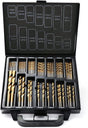 99Pc Drills Set HSS Titanium Coated Wood Plastic Metal Metric 1.5-10mm With Case V465-94370