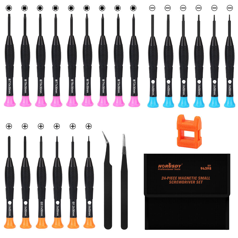 24-Piece Magnetic Precision Screwdriver Set - Small Screwdrivers for Eyeglasses, Phones, Watches Electronics V465-94398
