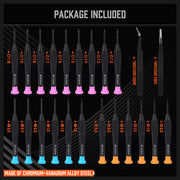24-Piece Magnetic Precision Screwdriver Set - Small Screwdrivers for Eyeglasses, Phones, Watches Electronics V465-94398