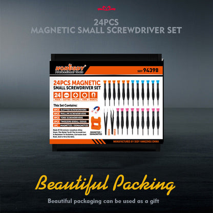 24-Piece Magnetic Precision Screwdriver Set - Small Screwdrivers for Eyeglasses, Phones, Watches Electronics V465-94398