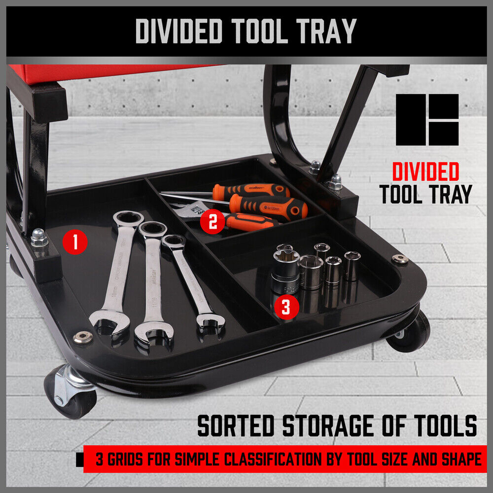 HORUSDY Rolling Creeper Seat Workshop Mechanic Stool Garage Repair Storage Tray V465-95222