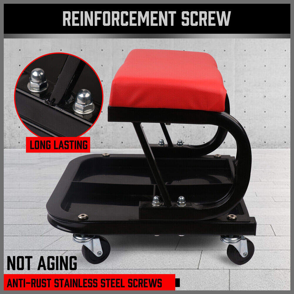 HORUSDY Rolling Creeper Seat Workshop Mechanic Stool Garage Repair Storage Tray V465-95222