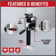 Trailer Caravan Canopy Jack Leg Stand Heavy Duty 2267KG/5000lbs Side Handle V465-95224