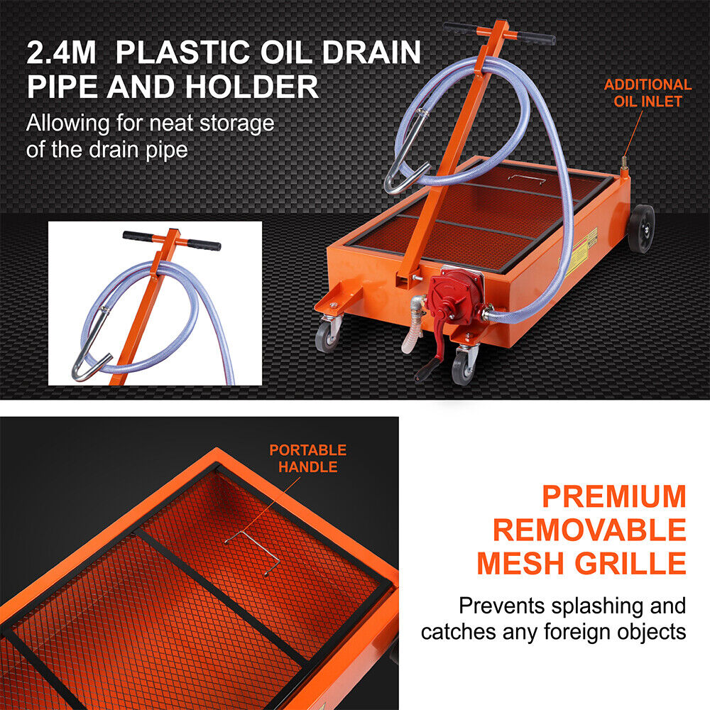 HORUSDY 76L Low Profile Waste Oil Drainer Mobile Workshop Pump Vehicle 4WD Truck V465-95225