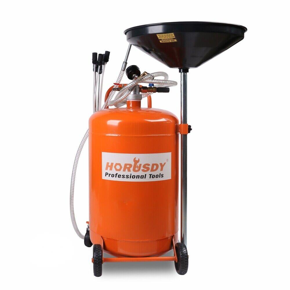 HORUSDY 80L Waste Oil Drainer Pneumatic Fluid Collection Workshop with Extractor V465-95228
