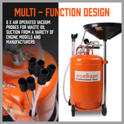 HORUSDY 80L Waste Oil Drainer Pneumatic Fluid Collection Workshop with Extractor V465-95228