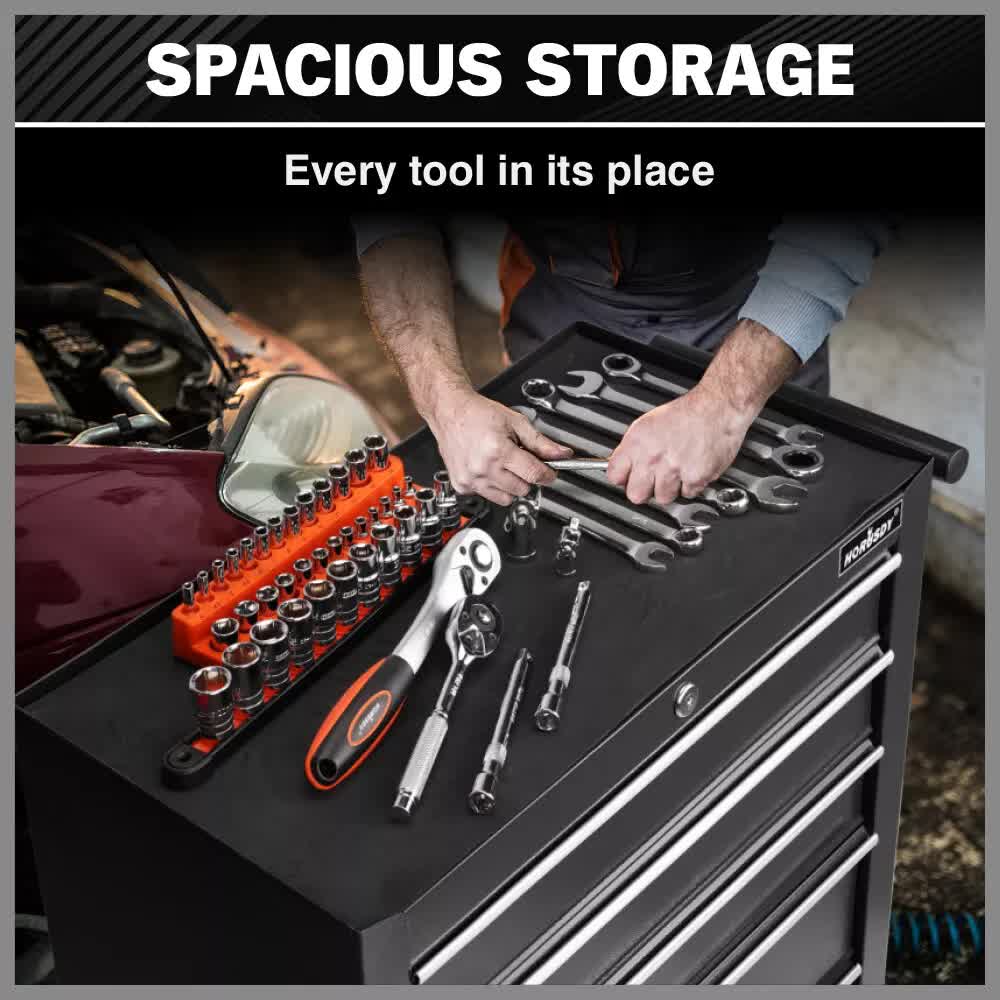 Black15 Drawer Tool Box Trolley Cabinet Storage Cart Garage Toolbox Organiser V465-95230-95237