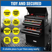 7 Drawer Tool Box Chest Cabinet Trolley Toolbox Garage Storage Lockable Blue V465-95232
