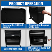 7 Drawer Tool Box Chest Cabinet Trolley Toolbox Garage Storage Lockable Blue V465-95232