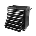 Black 7 Drawer Tool Box Trolley Cabinet Storage Cart Garage Toolbox Organiser Set V465-95235