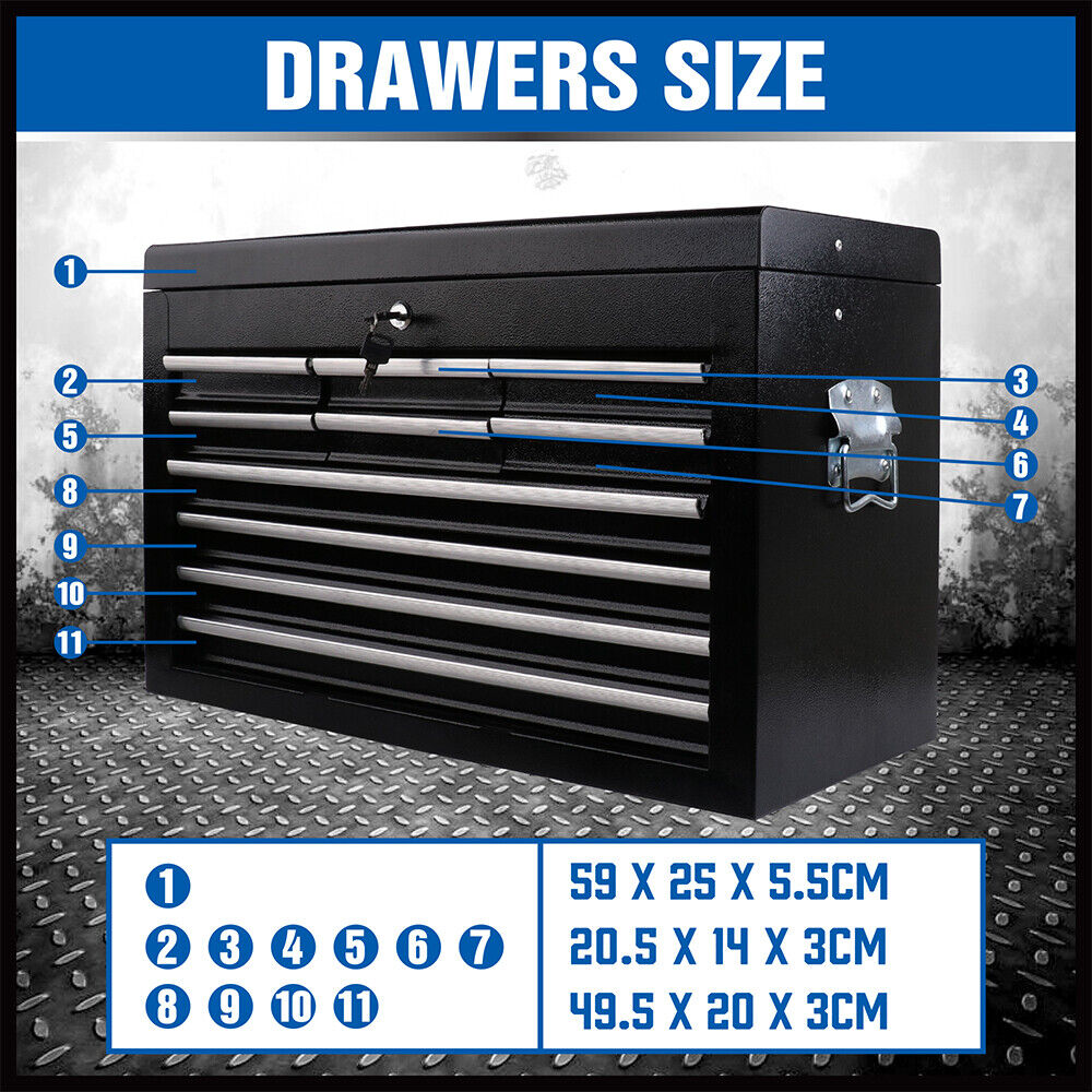 HORUSDY 10-Drawer Tool Box Chest Toolbox Lockable Drawer Cabinet Garage Storage V465-95237