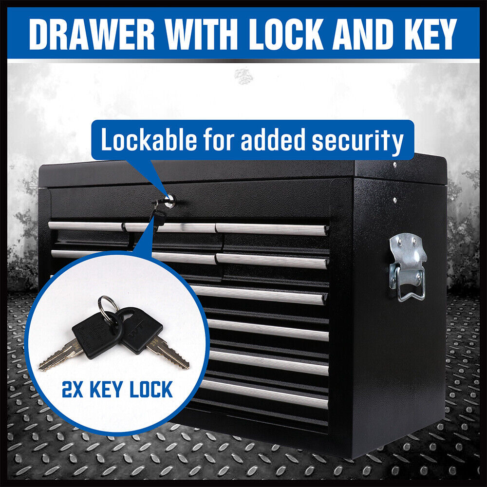 HORUSDY 10-Drawer Tool Box Chest Toolbox Lockable Drawer Cabinet Garage Storage V465-95237