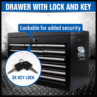 HORUSDY 10-Drawer Tool Box Chest Toolbox Lockable Drawer Cabinet Garage Storage V465-95237
